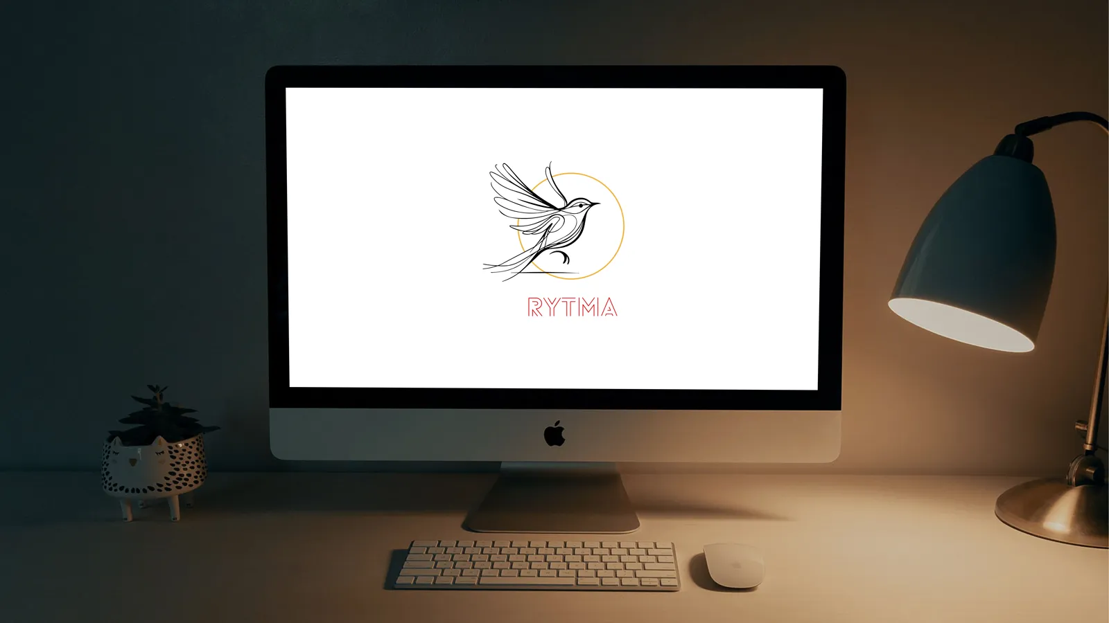 Brandbook Rytma : le logo appliqué sur un écran de bureau