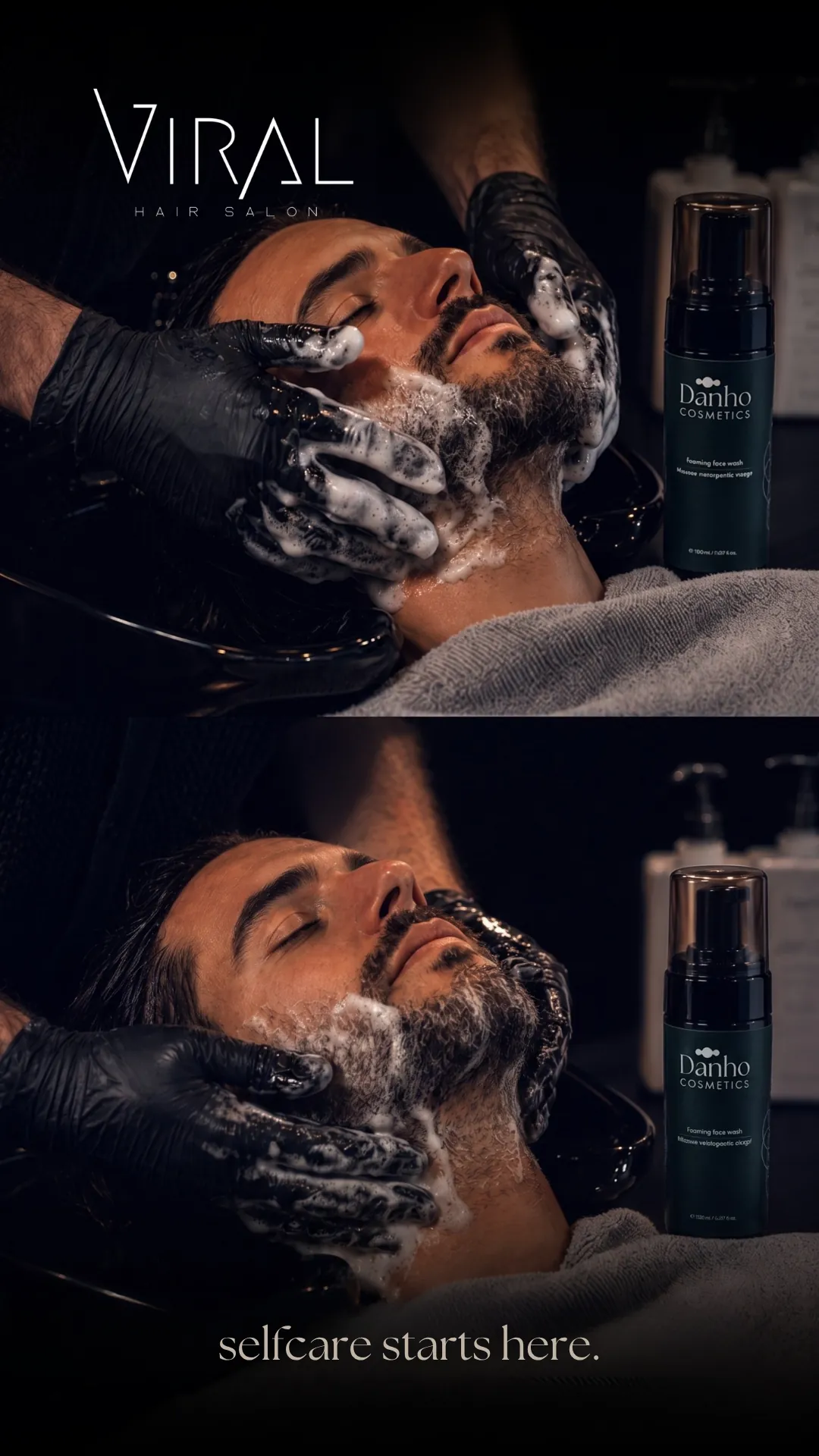 Viral Hair Salon : shampooing au bac et soin de la barbe, « Selfcare starts here »